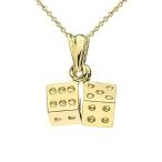 3D PLAYING DICE PENDANT NECKLACE IN YELLOW GOLD - Gold Purity:: 10K, Pendan