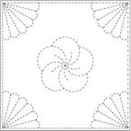 刺し子 夢ふきん 横田 ダルマ  白地 菊刺し 伝統柄 5