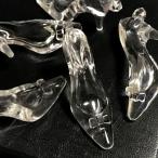 ショッピングハイヒール ガラスの靴のアクリルチャーム リボン シンデレラ ハイヒール クリア 透明感 パーツ ハンドメイド
