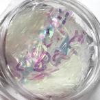 アルファベットのホログラムA/4mm/ミルキーホワイト/オーロラ/ネイル/レジン封入/英字/ハンドメイド