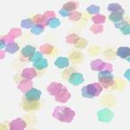 フラワーのホログラムa ミルキーホワイト オーロラ 花 桜 サクラ レジン封入 パーツ ハンドメイド