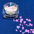 ハートと十字架のホログラムB/ピンク/ミルキーホワイト/ネイル/レジン封入/オーロラ/クロス/サイズmix