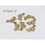 (10 шт. комплект ) двойной rose. metal детали роза light gold . цветок роза цветок resin . входить ногти ручная работа 
