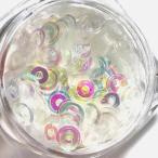 泡のホログラムE ミルキーホワイト オーロラ バブル ラウンド ドット ネイル レジン封入 サイズmix パーツ ハンドメイド