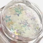 星のホログラムg ミルキーホワイト オーロラ 6mm キラキラ スター ネイル レジン封入 パーツ ハンドメイド