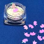 ユニコーンのホログラム/ホワイトピンク/一角獣/オーロラ/ネイル/レジン封入/ミルキーカラー