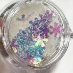 クリスタルのホログラムb ミルキーホワイト オーロラ 半透明 レジン封入 雪の結晶 パーツ ハンドメイド