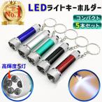 LEDライト 小型 キーホルダー ミニ 小型 照明 屋外 車内 明るい キーライト 高輝度 5灯 LR44 ボタン電池 5個セット 5本セット 懐中電灯 鍵 電池式 カラビナ ペン