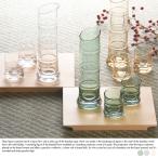 BAMBOO Series 竹型硝子 徳利とお猪口のセット 板皿付き