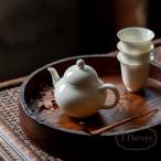 手作り 中国茶器 台湾茶器 白磁 急須 煎茶道具 梨型 茶壺（杏白釉）
