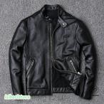 ショッピング革 革ジャン レザージャケット メンズ 本革 バイク ライダース 牛革 羊革 シングル ショート スリムタイプ 細身 ブランド ジャケット ミリタリー レザーコート