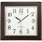 CITIZEN シチズン クロック 電波掛け時計 連続秒針 四角 ブラウン 8MY455-006