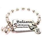 ホワイト Believe オール ドリーム Come True Expression アーマー クリスタル ブレスレット(海外取寄せ品)