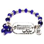 God HAS a Purpose for Your Pain Expression アーマー サファイア クリスタル ブレスレット(海外取寄せ品)