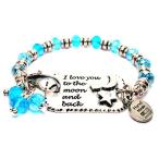 I ラブ You to the ムーン and バック Expression アーマー アクア クリスタル ブレスレット(海外取寄せ品)