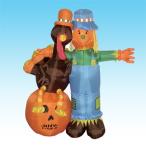 6 Foot Thanksgiving インフレータブル スケアクロウ + トルコ + Pumpkin海外取寄せ品