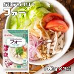 もちもちめんフォー 140g×3袋 ケンミン （メール便）2～3人前 米麺 家庭用 インスタント 食塩不使用 ノンフライ グルテンフリー