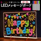 LEDメッセージボード 40×30cm 書いて光る 手書き LEDパネルボード 7色ペン付き 電光掲示板 看板 販促表示 案内板 メニュー表 店舗 什器 パーティーグッズ