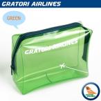 カラービニルがPOPなポーチ♪GRATORI AIRLINES グラトリ エアラインズ ビニルポーチLサイズ 旅行用品 トラベルグッズ エアラインデザイン