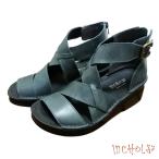 ショッピングブーツサンダル インコルジェ4032 ブルー 本革バックファスナー オープントゥブーツサンダル 送料無料 INCHOLJE レディースシューズ サンダル 幅広ワイズ3E 本革 革靴 レザー