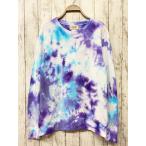 ショッピングアート作品 タイダイ染め スウェット トレーナー Mサイズ パープル×ブルー