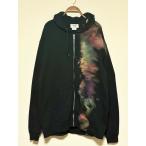 ショッピングアート作品 タイダイ ジップアップ フーディ カラフル×ブラック XXLサイズ
