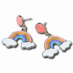Yahoo! Yahoo!ショッピング(ヤフー ショッピング)ピアス レディース kawaii かわいい ゆれる チャーム 虹 レインボー ピンク パステルカラー
