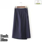 スカート風ワイドパンツ スカンツ スカーチョ ガウチョパンツ レディース ボトムス 巻きスカート風 ラップスカート風 シンプル 無地 ベーシック 大人