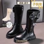  ботинки длинный длина девочка Kids лента симпатичный толщина низ защищающий от холода каблук теплый осень-зима стиль красивый . боты посещение детского сада посещение школы симпатичный 