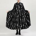 ワンピース ロング 長袖 レディース モード系 個性的 不規則 ロング丈 シャツ ワンピaライン 薄手 大人女子 ゆったり 体型カバー 黒 春夏