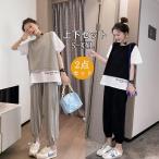  выставить верх и низ в комплекте тренировочный комплект спорт одежда женский короткий рукав t рубашка свободно талия резина большой размер casual надеты .. часть магазин надеты 