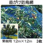 (3枚セット) 果樹用 直がけ防鳥網 12ｍ×12ｍ 20mm目 1000d (強力防鳥網 果樹すっぽり防鳥ネット) zmzs