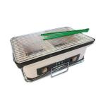 珪藻土 バーベキューコンロ しちりん角型ワイド 41×24×H17 BBQコンロ 七輪 (火ばさみ、敷台、角アミ付き) (4台セット特価もあります)