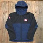 バスマニア　2トーンアーチロゴマウンテンパーカー　ネイビー×ブラック