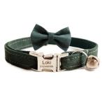 Personalized Cat Collar with Cute Bow Tie &amp; Bell,Customize Engraved Pet Nam