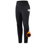 SANTINY Girl's Fleece Lined Leggings with Pockets Kids Thermal Warm Winter