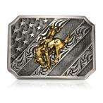 KOORASY Horse Rider Belt Buckle Western Cowboy Rodeo Brass Riding Horse Bel