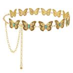 LEACOOLKEY Western Metal Concho Belt for Women Boho Chain Belt for Dresses