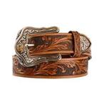 Tony Lama Western Ride Tooled кожа b long пряжка мужской ремень 1 1/2 дюймовый Brown 40, язык, 4
