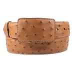 Men's Cowboy Western Wear Exotic Belt Genuine Ostrich Leather (Cognac, 36)