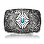 BBOTEN Western Cowboy Belt Buckle, Indian Elements Vintage Turquoise Large