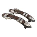 Ebros 9" Wide Set of 2 Rustic Western Cowboy Cowgirl Green Borders Crystal