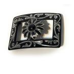 Women's Black Western Belt Buckle, Hand Crafted Western Belt Buckle, Hebill