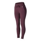 HORZE Elinor Womens Cotton Stretch Riding Tights - Eggplant Dark Purple - 2