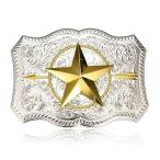 BBOTEN Western American Belt Buckle Silver Golden Texas Belt Buckles for Me