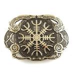 Helm of Awe German silver belt buckle, Viking Helm of Terror Old Norse Scan