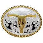 Crumine.. long звуковой сигнал Skull пряжка - серебряный Gold металлизированный - 2.75 X 3.75, серебряный Gold металлизированный, 3 x 4