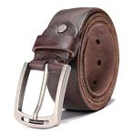 KEECOW Men's 100% Italian Cow Leather Belt Men With Anti-Scratch Buckle,Pac