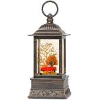 秋のスノードーム レッドトラックランタン キラキラ光るスノードーム 秋の装飾 自宅用 ライトアップスノードーム 秋の装飾