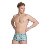 ARENA Men's Standard Reversible Swim Shorts Drag Suit, Navy/Turquoise Multi